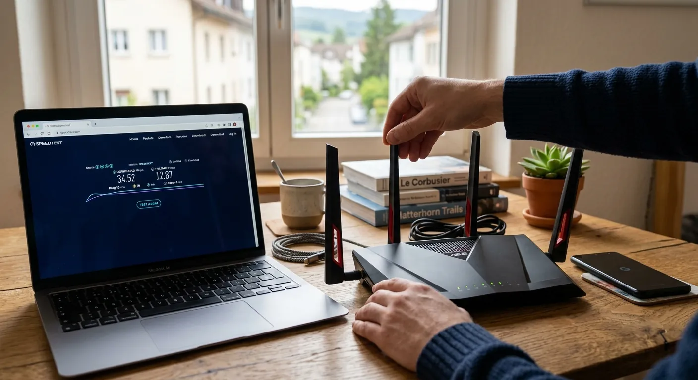 WLAN-Router Einrichtung mit Speed-Test in Allschwil