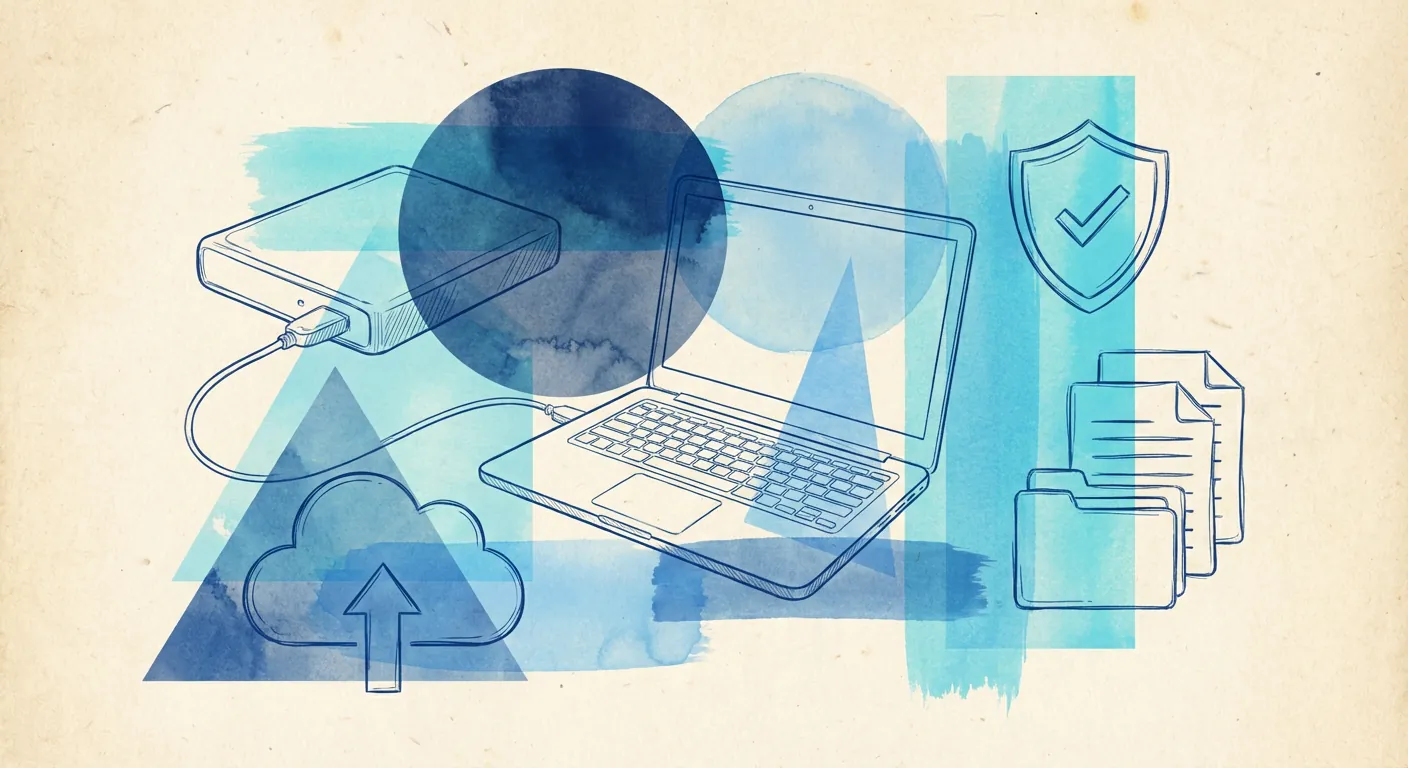 Datensicherung und Backup-Lösungen: Illustration Cloud und lokales Backup